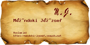 Mándoki József névjegykártya